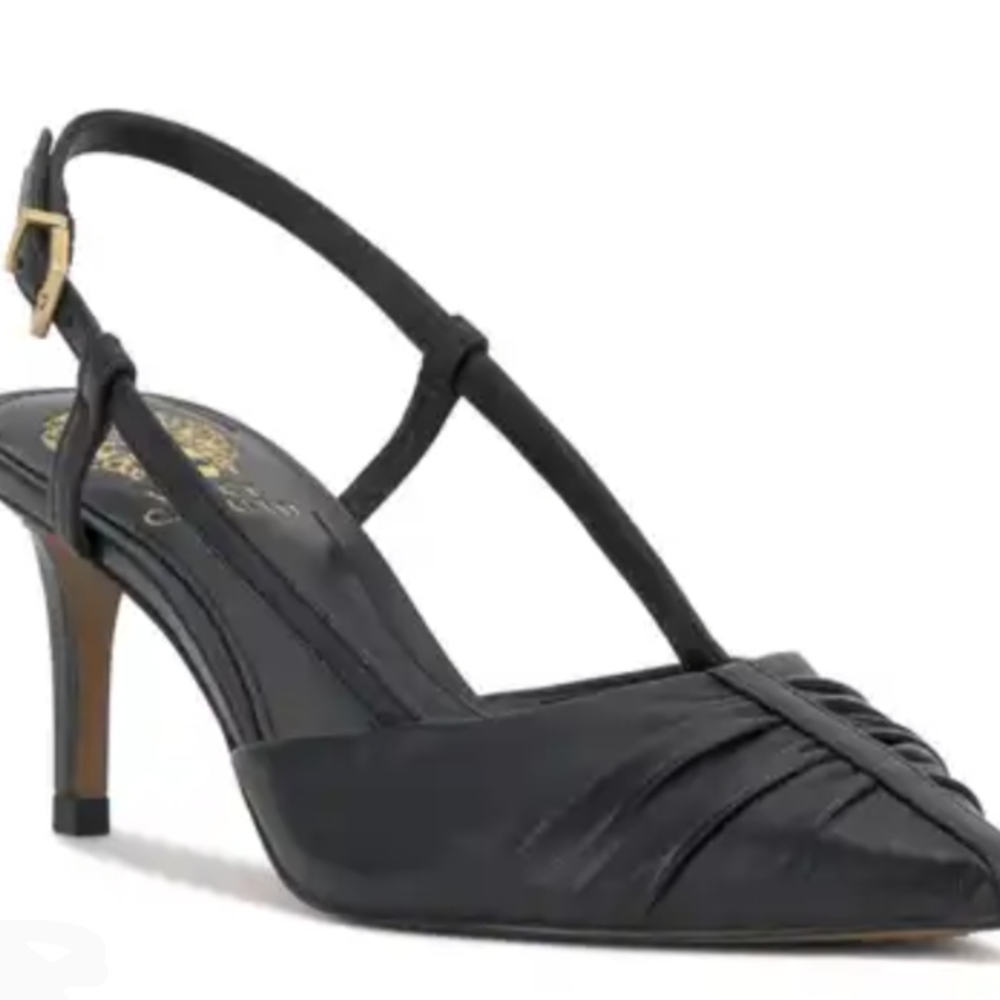 Vince Camuto Black Strappy Slingback Heels